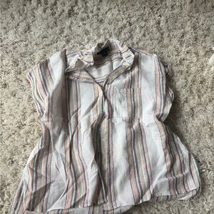 Sanctuary Pastel button up vintage Y2K crop top Striped Top